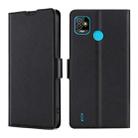 For Tecno Pop 5 Ultra-thin Voltage Side Buckle PU + TPU Horizontal Flip Leather Case with Holder & Card Slot(Black) - 1