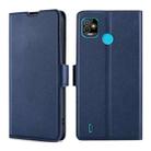 For Tecno Pop 5 Ultra-thin Voltage Side Buckle PU + TPU Horizontal Flip Leather Case with Holder & Card Slot(Blue) - 1