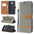 For Xiaomi Redmi 8A Color Matching Denim Texture Horizontal Flip PU Leather Case with Holder & Card Slots & Wallet & Lanyard(Gray) - 1