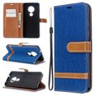 For Nokia 6.2 / 7.2 Color Matching Denim Texture Horizontal Flip PU Leather Case with Holder & Card Slots & Wallet & Lanyard(Blue) - 1