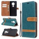 For Nokia 6.2 / 7.2 Color Matching Denim Texture Horizontal Flip PU Leather Case with Holder & Card Slots & Wallet & Lanyard(Green) - 1