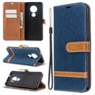 For Nokia 6.2 / 7.2 Color Matching Denim Texture Horizontal Flip PU Leather Case with Holder & Card Slots & Wallet & Lanyard(Dark Blue) - 1