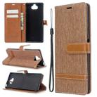 For Sony Xperia 20 Color Matching Denim Texture Horizontal Flip PU Leather Case with Holder & Card Slots & Wallet & Lanyard(Brown) - 1