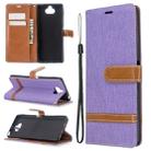 For Sony Xperia 20 Color Matching Denim Texture Horizontal Flip PU Leather Case with Holder & Card Slots & Wallet & Lanyard(Purple) - 1