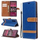 For Sony Xperia 5 / XZ5 Color Matching Denim Texture Horizontal Flip PU Leather Case with Holder & Card Slots & Wallet & Lanyard(Blue) - 1