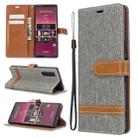 For Sony Xperia 5 / XZ5 Color Matching Denim Texture Horizontal Flip PU Leather Case with Holder & Card Slots & Wallet & Lanyard(Gray) - 1