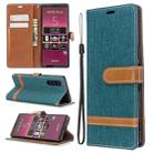 For Sony Xperia 5 / XZ5 Color Matching Denim Texture Horizontal Flip PU Leather Case with Holder & Card Slots & Wallet & Lanyard(Green) - 1