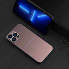 For iPhone 12 Pro Max R-JUST RJ-52 3-Line Style Metal TPU Shockproof Protective Case(Pink) - 1