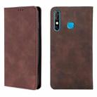 For Infinix Hot 8 / Hot 8 Lite X650 X650B / Tecon Camon 12 CC7 Sp Skin Feel Magnetic Horizontal Flip Leather Case with Holder & Card Slots(Dark Brown) - 1