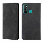 For Infinix Hot 9 / Note 7 Lite X655C Skin Feel Magnetic Horizontal Flip Leather Case with Holder & Card Slots(Black) - 1