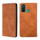For Infinix Hot 9 / Note 7 Lite X655C Skin Feel Magnetic Horizontal Flip Leather Case with Holder & Card Slots(Light Brown) - 1
