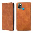 For Infinix Hot 10 Lite / Smart 5 X657 Skin Feel Magnetic Horizontal Flip Leather Case with Holder & Card Slots(Light Brown) - 1