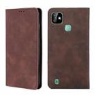 For Infinix Smart HD 2021 X612 Skin Feel Magnetic Horizontal Flip Leather Case with Holder & Card Slots(Dark Brown) - 1