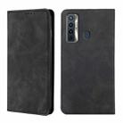 For Tecno Camon 17 Skin Feel Magnetic Horizontal Flip Leather Case with Holder & Card Slots(Black) - 1