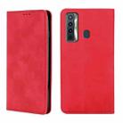 For Tecno Camon 17 Skin Feel Magnetic Horizontal Flip Leather Case with Holder & Card Slots(Red) - 1