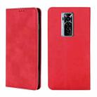 For Tecno Phantom X Skin Feel Magnetic Horizontal Flip Leather Case with Holder & Card Slots(Red) - 1