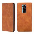 For Tecno Phantom X Skin Feel Magnetic Horizontal Flip Leather Case with Holder & Card Slots(Light Brown) - 1