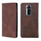 For Tecno Phantom X Skin Feel Magnetic Horizontal Flip Leather Case with Holder & Card Slots(Dark Brown) - 1