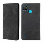 For Infinix Tecno Pop 5 Skin Feel Magnetic Horizontal Flip Leather Case with Holder & Card Slots(Black) - 1