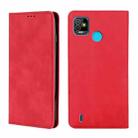 For Infinix Tecno Pop 5 Skin Feel Magnetic Horizontal Flip Leather Case with Holder & Card Slots(Red) - 1