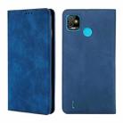 For Infinix Tecno Pop 5 Skin Feel Magnetic Horizontal Flip Leather Case with Holder & Card Slots(Blue) - 1