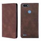 For Tecno Pop 2 / Pop 2 F / Pop 2 Pro / Pop 2 Power / Itel P13 B1F Skin Feel Magnetic Horizontal Flip Leather Case with Holder & Card Slots(Dark Brown) - 1