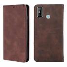For Tecno Spark 6 GO Skin Feel Magnetic Horizontal Flip Leather Case with Holder & Card Slots(Dark Brown) - 1