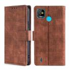 For Tecno Pop 5 Skin Feel Crocodile Texture Magnetic Clasp Horizontal Flip PU Leather Case with Holder & Card Slots & Wallet(Brown) - 1