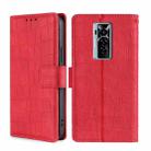 For Tecno Phantom X Skin Feel Crocodile Texture Magnetic Clasp Horizontal Flip PU Leather Case with Holder & Card Slots & Wallet(Red) - 1