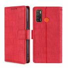 For Tecno Camon 15 / 15 Air Skin Feel Crocodile Texture Magnetic Clasp Horizontal Flip PU Leather Case with Holder & Card Slots & Wallet(Red) - 1