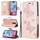 For Xiaomi Redmi  8 Embossing Two Butterflies Pattern Horizontal Flip PU Leather Case with Holder & Card Slot & Wallet & Lanyard(Gold) - 1