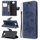 For Sony Xperia 20 Embossing Two Butterflies Pattern Horizontal Flip PU Leather Case with Holder & Card Slot & Wallet & Lanyard(Dark Blue) - 1