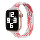 Small Waist Single Loop Nylon Braid Watch Band For Apple Watch Series 8&7 41mm / SE 2&6&SE&5&4 40mm / 3&2&1 38mm, Size: XS 130mm(Z Pattern-Pink White) - 1