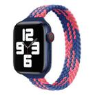 Small Waist Single Loop Nylon Braid Watch Band For Apple Watch Series 9&8&7 41mm / SE 3&SE 2&6&SE&5&4 40mm / 3&2&1 38mm, Size: XS 130mm(Z Pattern-Blue Pink) - 1