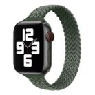 Small Waist Single Loop Nylon Braid Watch Band For Apple Watch Series 8&7 41mm / SE 2&6&SE&5&4 40mm / 3&2&1 38mm, Size: XS 130mm(Dark Olive Green) - 1