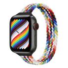 Small Waist Single Loop Nylon Braid Watch Band For Apple Watch Series 8&7 41mm / SE 2&6&SE&5&4 40mm / 3&2&1 38mm, Size: XS 130mm(Official Rainbow) - 1