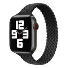 Small Waist Single Loop Nylon Braid Watch Band For Apple Watch Series 8&7 41mm / SE 2&6&SE&5&4 40mm / 3&2&1 38mm, Size: XS 130mm(Black) - 1