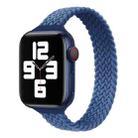 Small Waist Single Loop Nylon Braid Watch Band For Apple Watch Series 8&7 41mm / SE 2&6&SE&5&4 40mm / 3&2&1 38mm, Size: XS 130mm(Cold Sea Blue) - 1