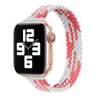 Small Waist Single Loop Nylon Braid Watch Band For Apple Watch Ultra 49mm / Series 8&7 45mm / SE 2&6&SE&5&4 44mm / 3&2&1 42mm, Szie: XS 135mm(Z Pattern-Pink White) - 1