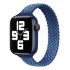 Small Waist Single Loop Nylon Braid Watch Band For Apple Watch Ultra 49mm / Series 8&7 45mm / SE 2&6&SE&5&4 44mm / 3&2&1 42mm, Szie: XS 135mm(Cold Sea Blue) - 1