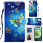 For iPhone 13 Painted Pattern Horizontal Flip Leather Case with Holder & Card Slots & Photo Frame(Phnom Penh Butterfly) - 1