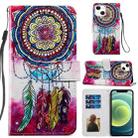 For iPhone 13 Painted Pattern Horizontal Flip Leather Case with Holder & Card Slots & Photo Frame(Dreamcatcher) - 1