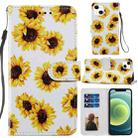 For iPhone 13 Painted Pattern Horizontal Flip Leather Case with Holder & Card Slots & Photo Frame(Sunflower) - 1