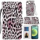 For iPhone 13 Painted Pattern Horizontal Flip Leather Case with Holder & Card Slots & Photo Frame(Leopard) - 1