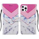 For iPhone 13 Pro Painted Pattern Horizontal Flip Leather Case with Holder & Card Slots & Photo Frame (Smoke Marble) - 1