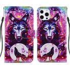 For iPhone 13 Pro Max Painted Pattern Horizontal Flip Leather Case with Holder & Card Slots & Photo Frame (Wolf Totem) - 1