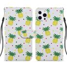 For iPhone 13 Pro Max Painted Pattern Horizontal Flip Leather Case with Holder & Card Slots & Photo Frame (Pineapple) - 1