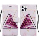 For iPhone 13 Pro Max Painted Pattern Horizontal Flip Leather Case with Holder & Card Slots & Photo Frame (Three-color Marble) - 1