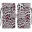 For iPhone 13 Pro Max Painted Pattern Horizontal Flip Leather Case with Holder & Card Slots & Photo Frame (Leopard) - 1