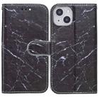 For iPhone 13 Horizontal Flip Leather Case with Holder(Black Marble) - 1